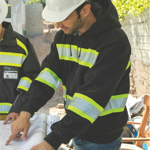 Men's EV Series® Enhanced Visibility Full-Zip Hooded Sweatshirt Thumbnail