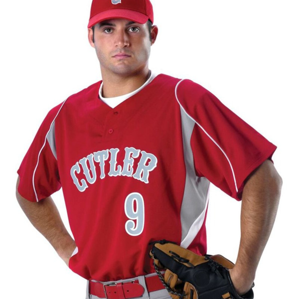 Youth Two Button Henley Baseball Jersey Thumbnail