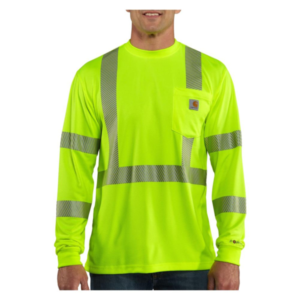 Men's Carhartt Force Hi-Vis Class 3 Long Sleeve T-Shirt Thumbnail